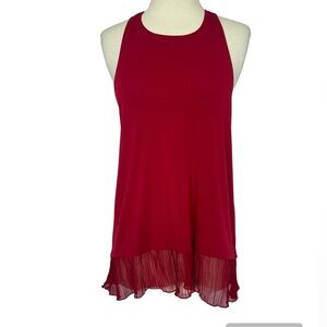 Hollister Vintage Women’s Tank Top Ruffle Burgundy Size Small